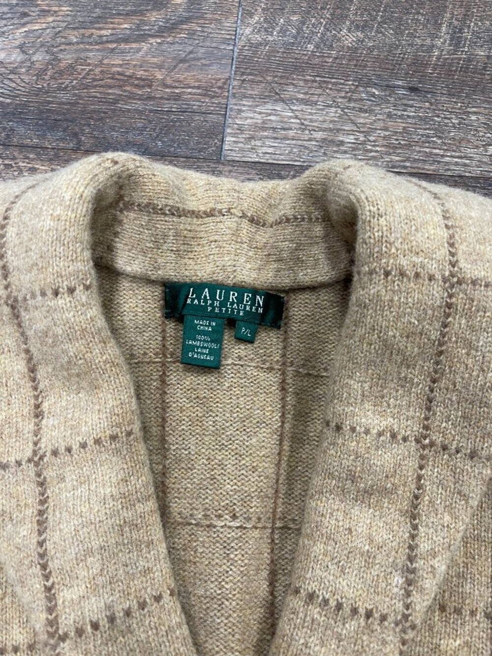 Vintage Lauren Ralph Lauren Lambswool Peplum Sweater Vest Petite Large - Picture 4 of 9